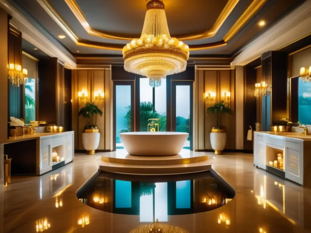 Baños con spa en mansiones de lujo, opulencia y relajación en un entorno elegante y sofisticado