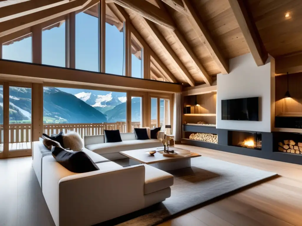 Propiedad de lujo en las montañas: Chalet elegante y sofisticado en los Alpes suizos, con vistas panorámicas, decoración exquisita y área de spa