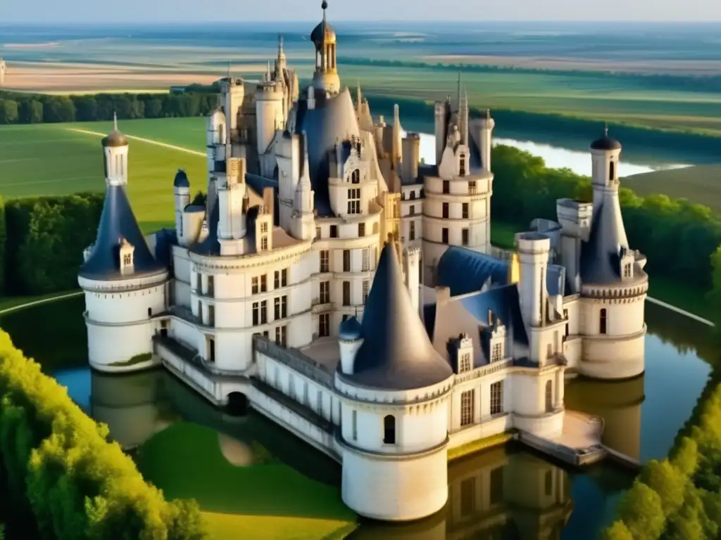 Château de Chambord: Majestuoso castillo gótico-renacentista en Francia, resaltando la historia y arquitectura de mansiones