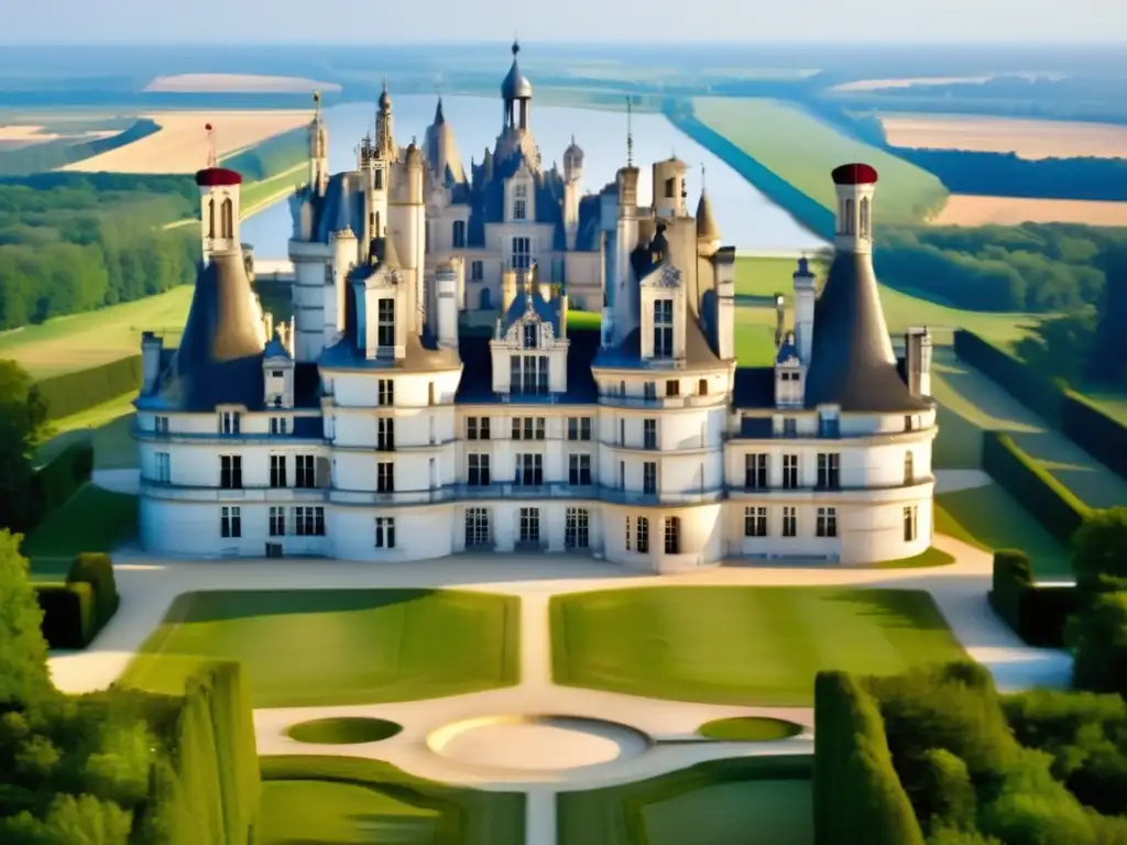 Château de Chambord, una de las mansiones más lujosas de Francia, con arquitectura barroca y hermosos jardines