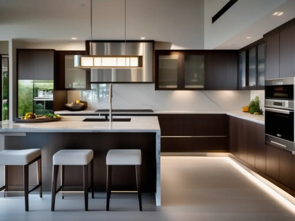 Cocina de lujo con perfecta combinación de madera y acero inoxidable - ¿Cómo combinar texturas en el diseño de cocinas de lujo?