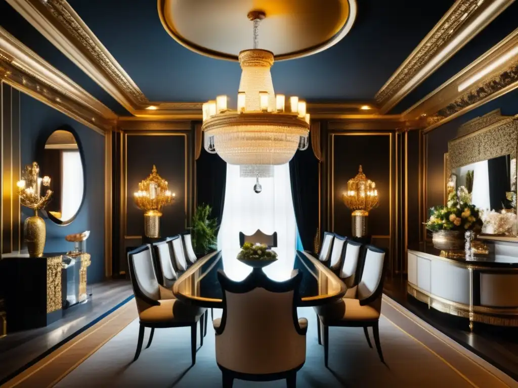 Comedor de lujo con detalles opulentos y mobiliario elegante - Aciertos y Fallos en la Decoración de Comedores de Lujo