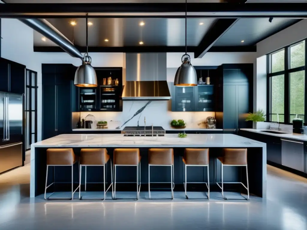 Cocina de lujo estilo industrial: ¿Te atreves?