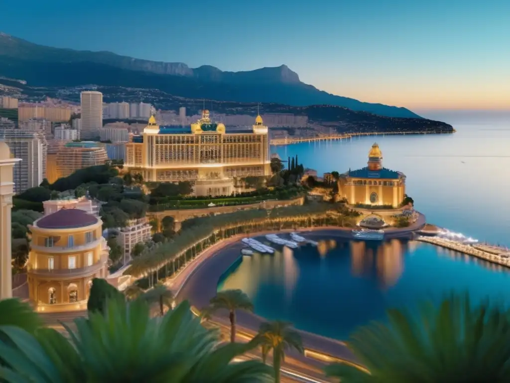 Casino de MonteCarlo en Monaco, propiedad de lujo con arquitectura impresionante y vista al mar Mediterráneo