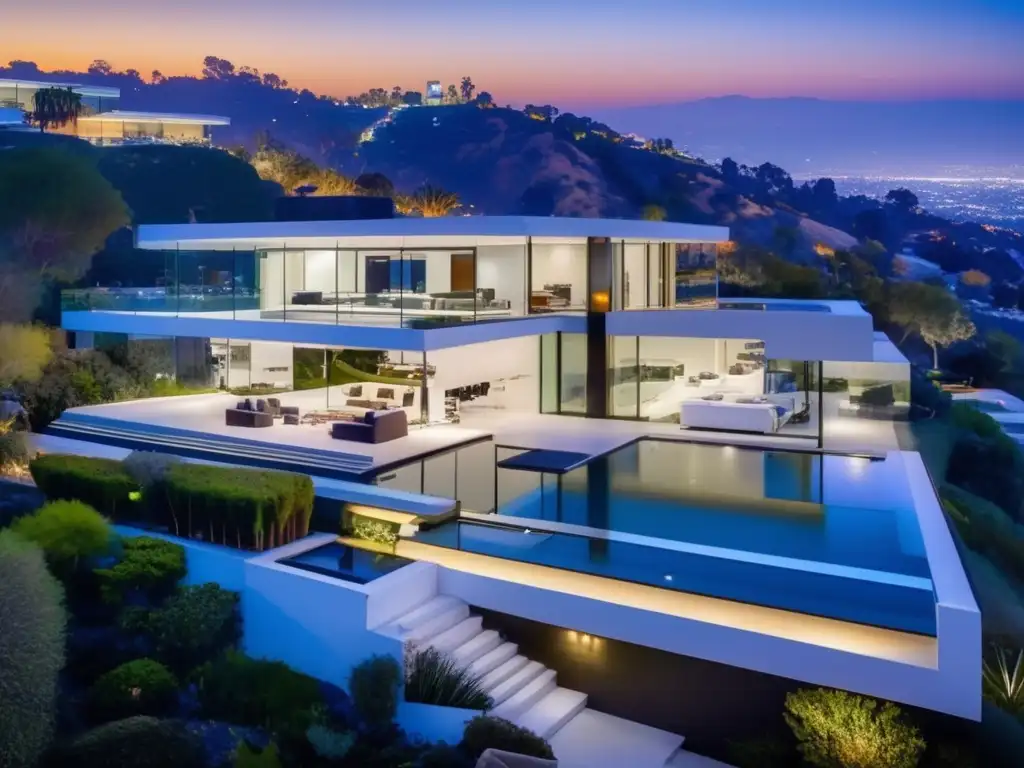 Arquitectura contemporánea en mansiones de lujo en Los Angeles