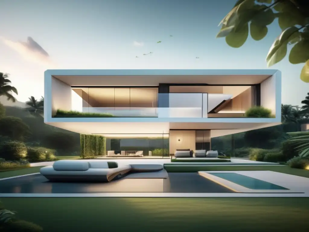 Arquitectura moderna: Mansión futurista con jardines, piscina infinita y diseño minimalista