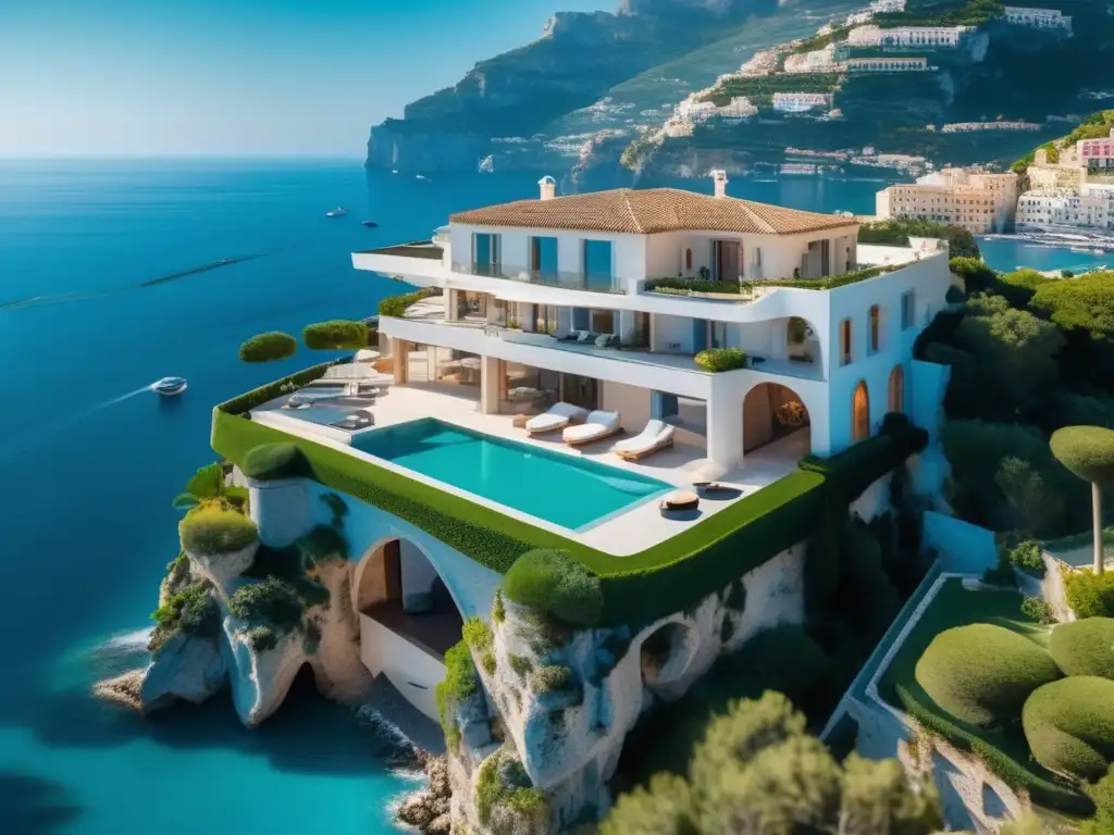 Mansión de lujo en la costa italiana con vistas al mar