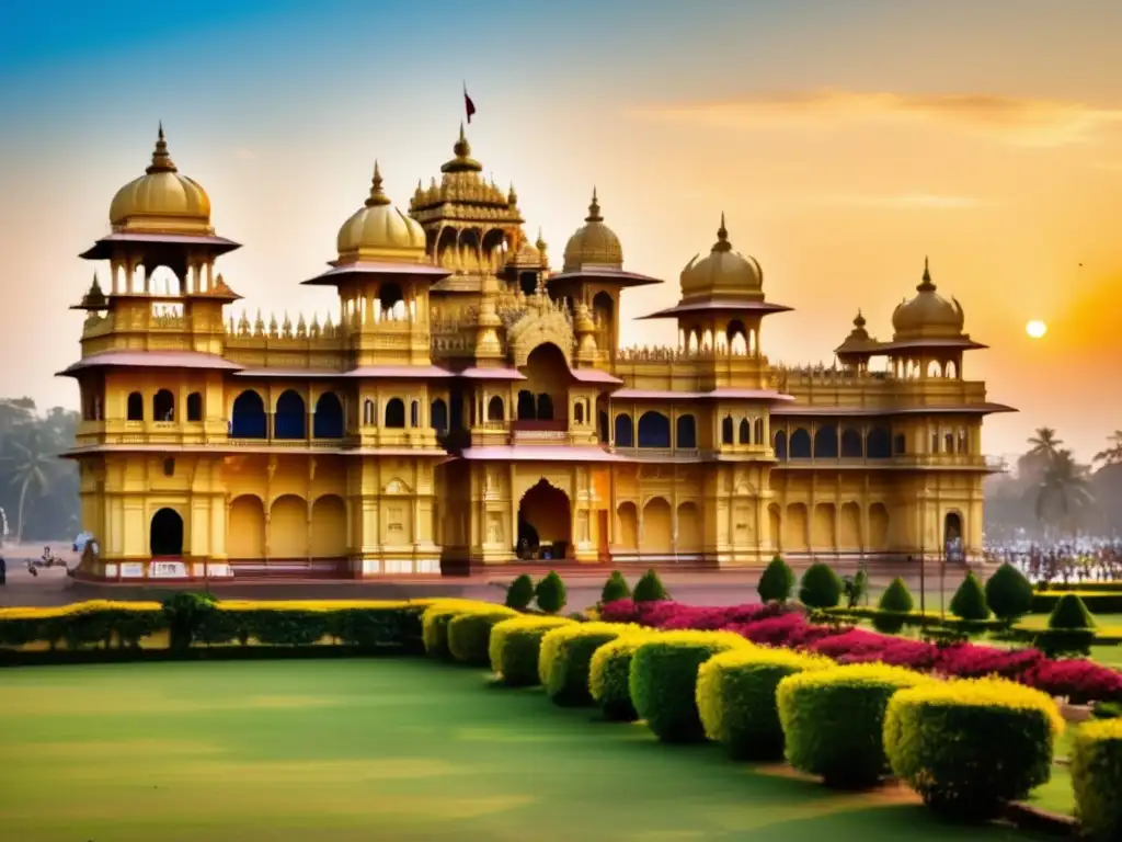 Palacio de Mysore, uno de los palacios más famosos de la India, muestra su grandiosidad y detalles arquitectónicos