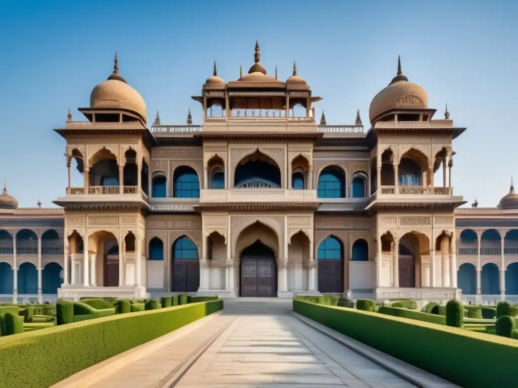 Palacio histórico con detalles arquitectónicos y jardines exquisitos