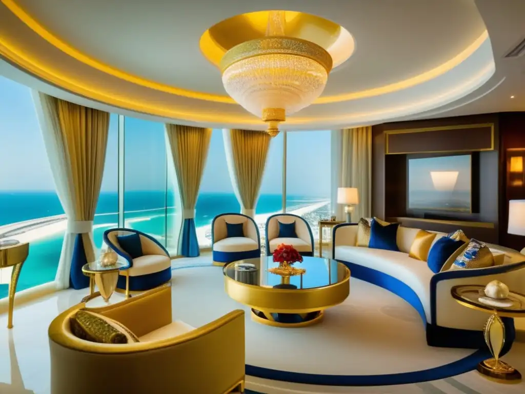 Intriga y opulencia: Interior lujoso de la Suite Presidencial del Hotel Burj Al Arab en Dubai