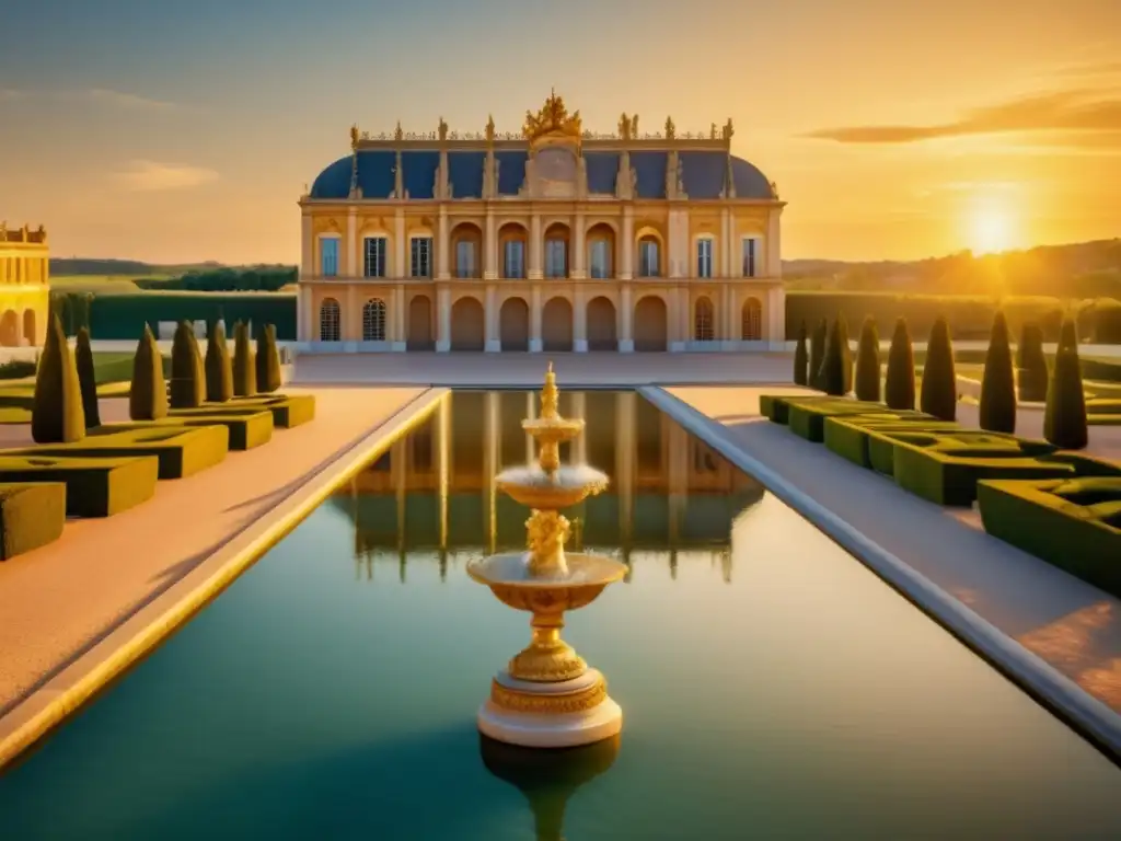 Imagen impresionante del Palacio de Versalles en Francia, capturando la grandiosidad y detalles del renombrado palacio (Palacetes Renacentistas)