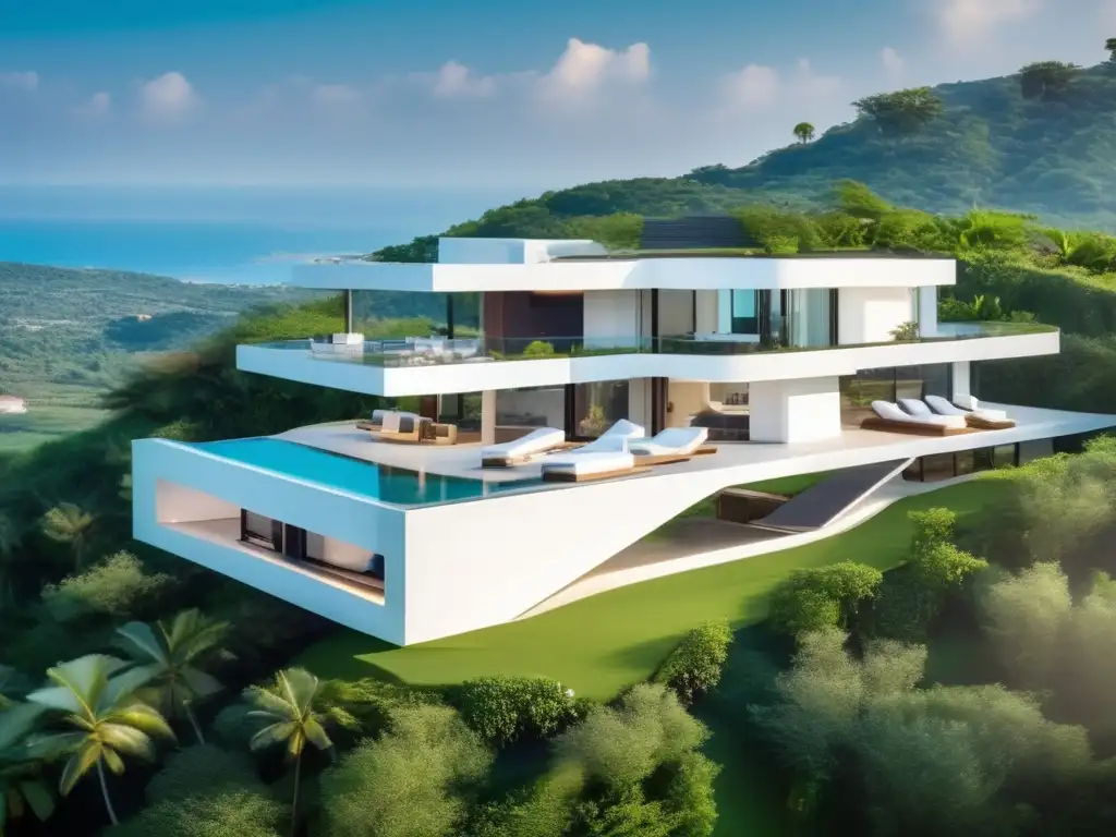 Villa de lujo con helipuerto y vistas panorámicas: símbolo de estilo de vida de lujo