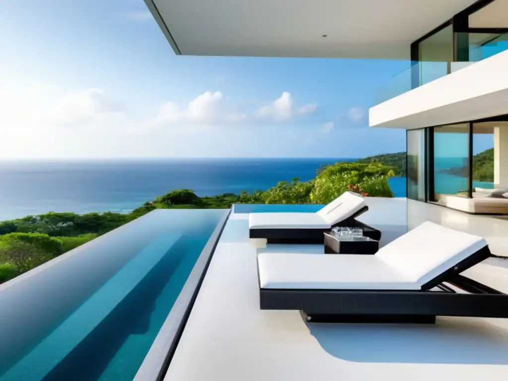 Villa moderna con vistas al mar: arquitectura impresionante, piscina infinita, lujo y elegancia