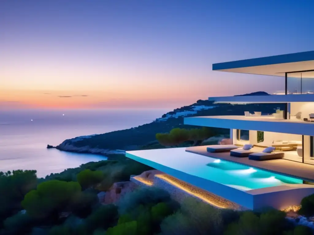 Villa de lujo en Ibiza: Moderna, con vistas al mar, piscina infinita, diseño contemporáneo y tecnología inteligente